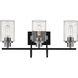 Clifton 3 Light 23.25 inch Matte Black/Brushed Nickel Bathroom Vanity Light Wall Light