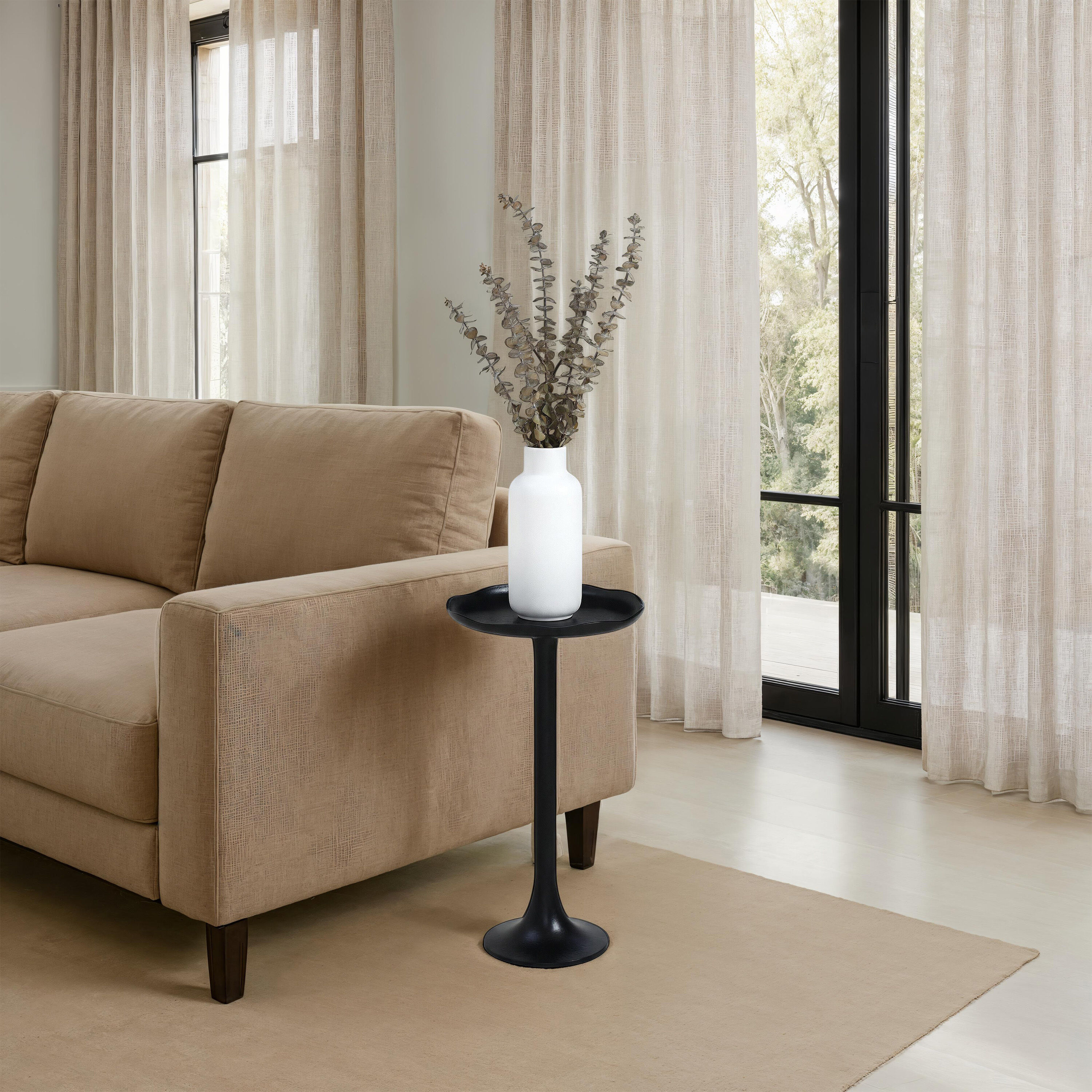 Fiora 22 X 12 inch Matte Black Side Table