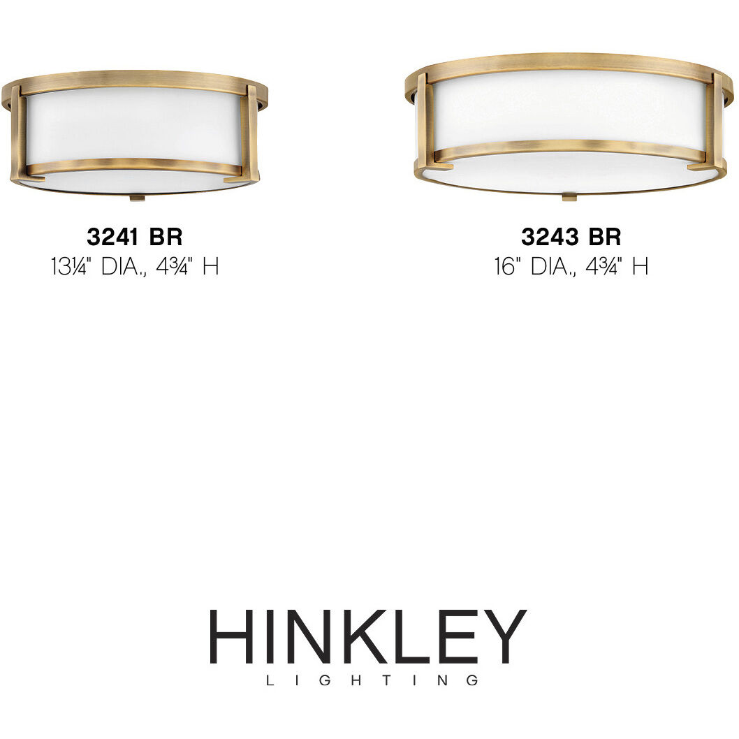 Lowell 3 Light 16 inch Brushed Bronze Indoor Flush Mount Ceiling Light in White