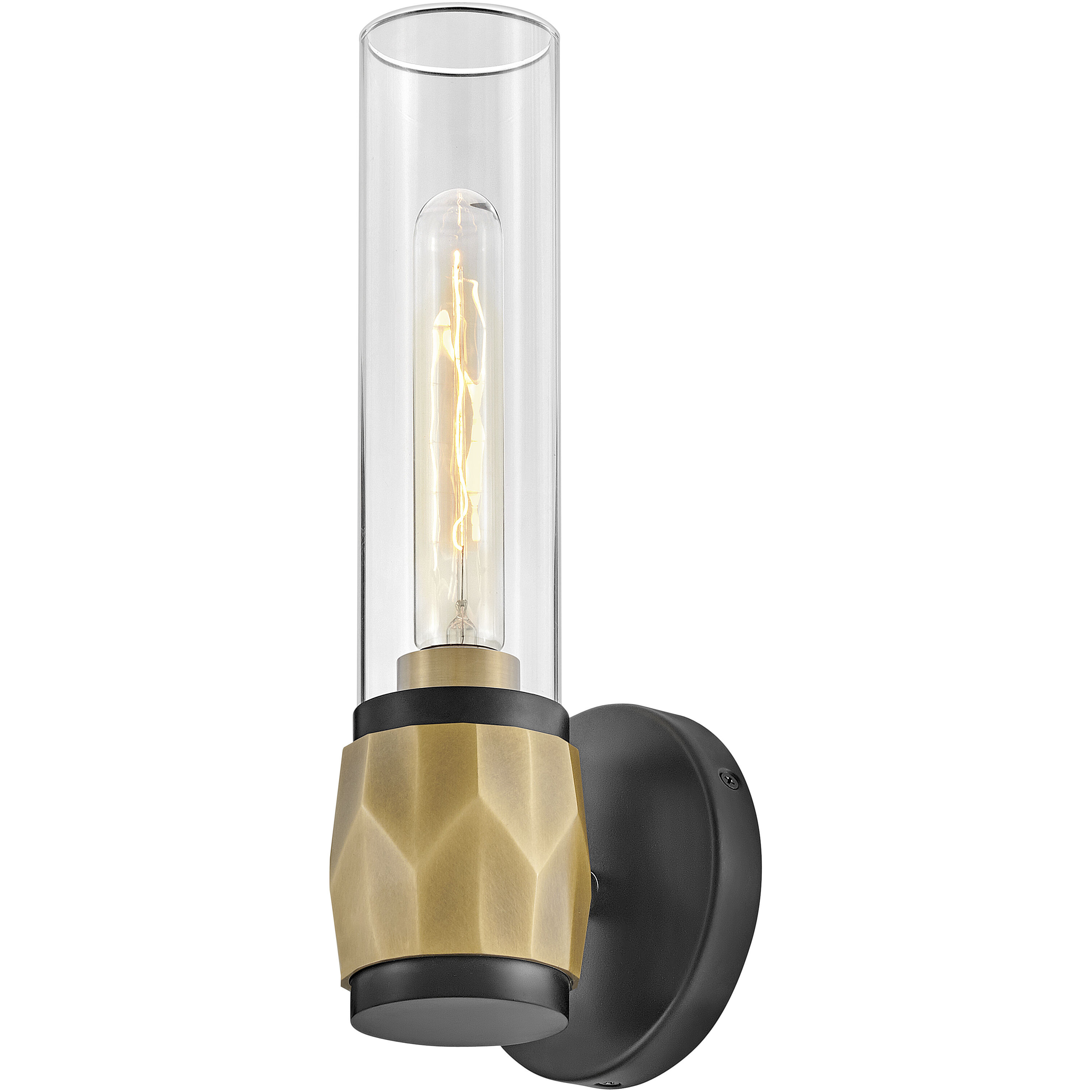 Ellison 5 inch Black with Heritage Brass Vanity Light Wall Light in Black / Heritage Brass