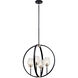 Moyra 4 Light 24 inch Black Chandelier 1 Tier Medium Ceiling Light, 1 Tier Medium