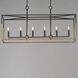SoHo 6 Light 42 inch Black and Weathered Brass Linear Pendant Ceiling Light