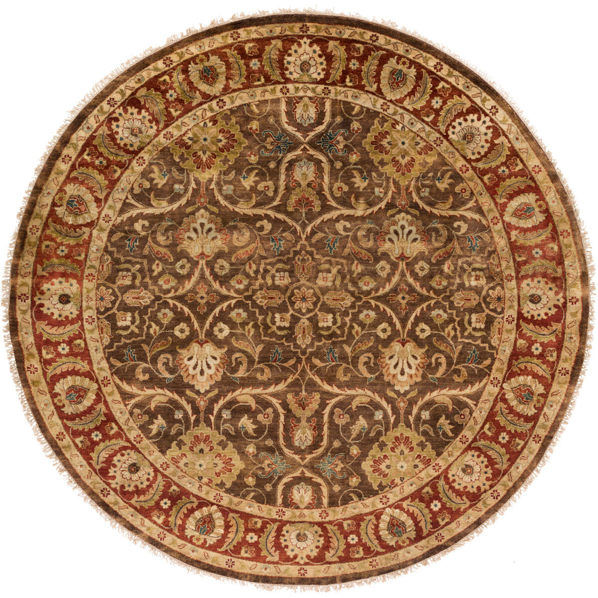 Timeless 96 X 96 inch Camel, Dark Brown, Aqua Rug