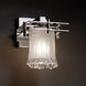 Metropolis 1 Light 6.5 inch Polished Chrome Wall Sconce Wall Light in White Frosted (Veneto Luce), Cylinder with Rippled Rim, Incandescent
