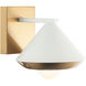 Velax 1 Light 6.5 inch White Wall Sconce Wall Light in White and Aged Gold Brass