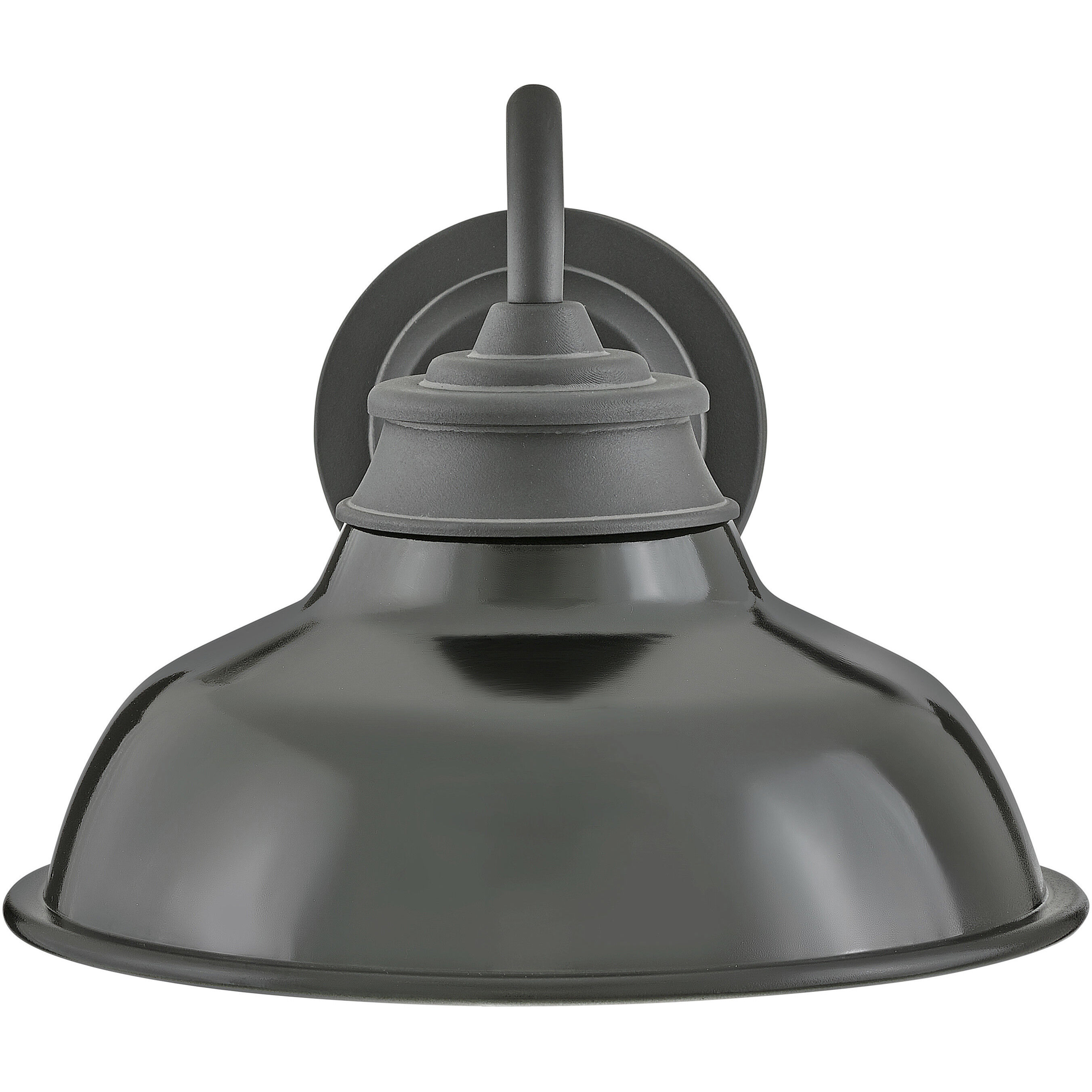 Wallace Outdoor Barn Light in Museum Black with Gloss Black, Gooseneck
