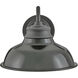 Wallace Outdoor Barn Light in Museum Black with Gloss Black, Gooseneck