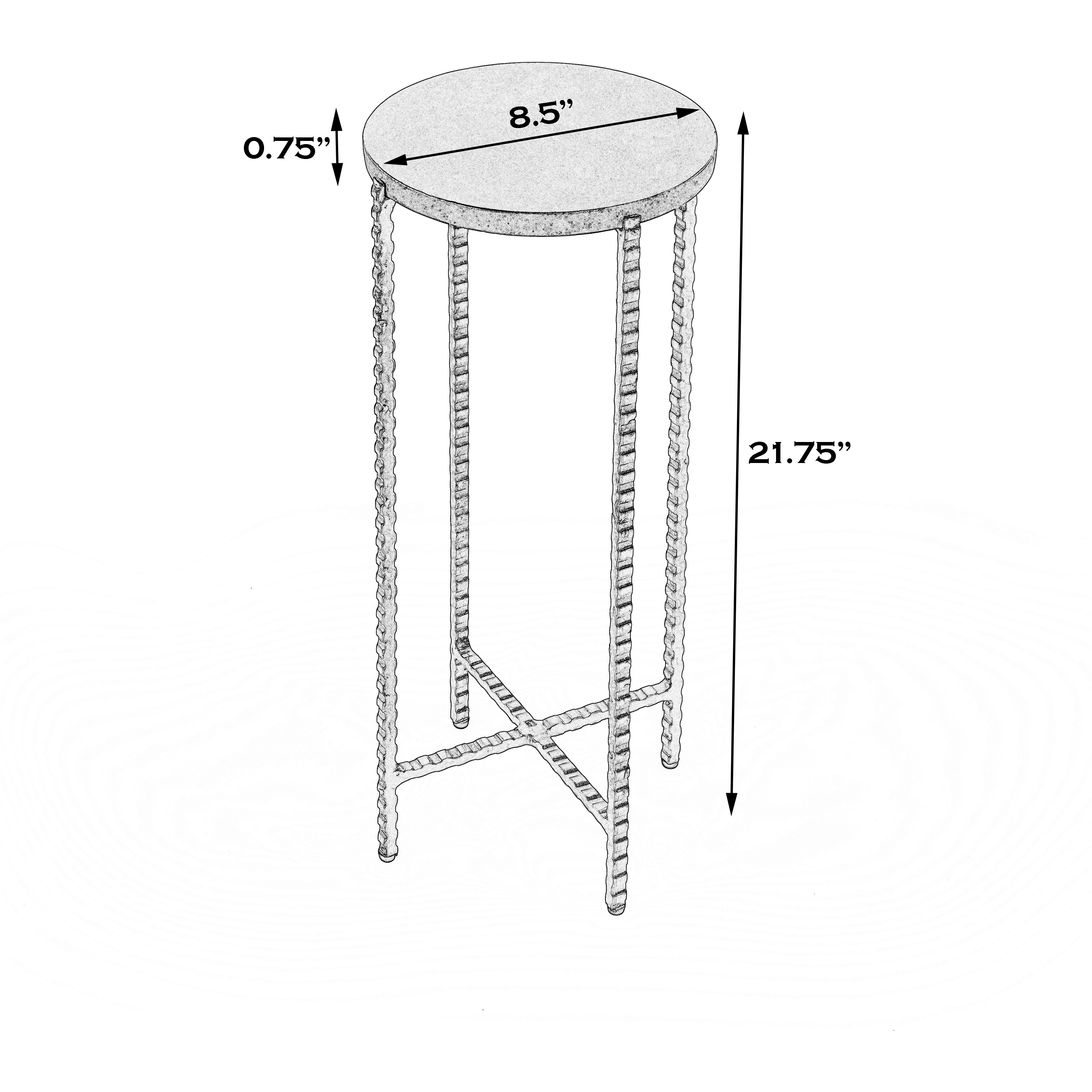 Nigella Granite Cross Legs Side Table in Multi-Color