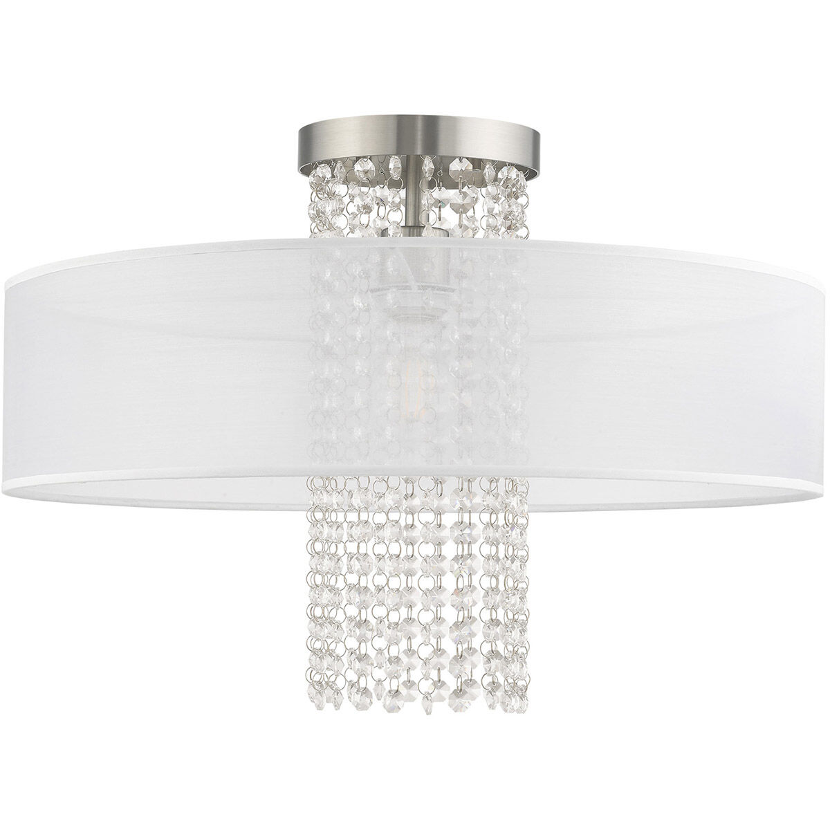 Bella Vista 1 Light 20 inch Brushed Nickel Semi-Flush Mount Ceiling Light