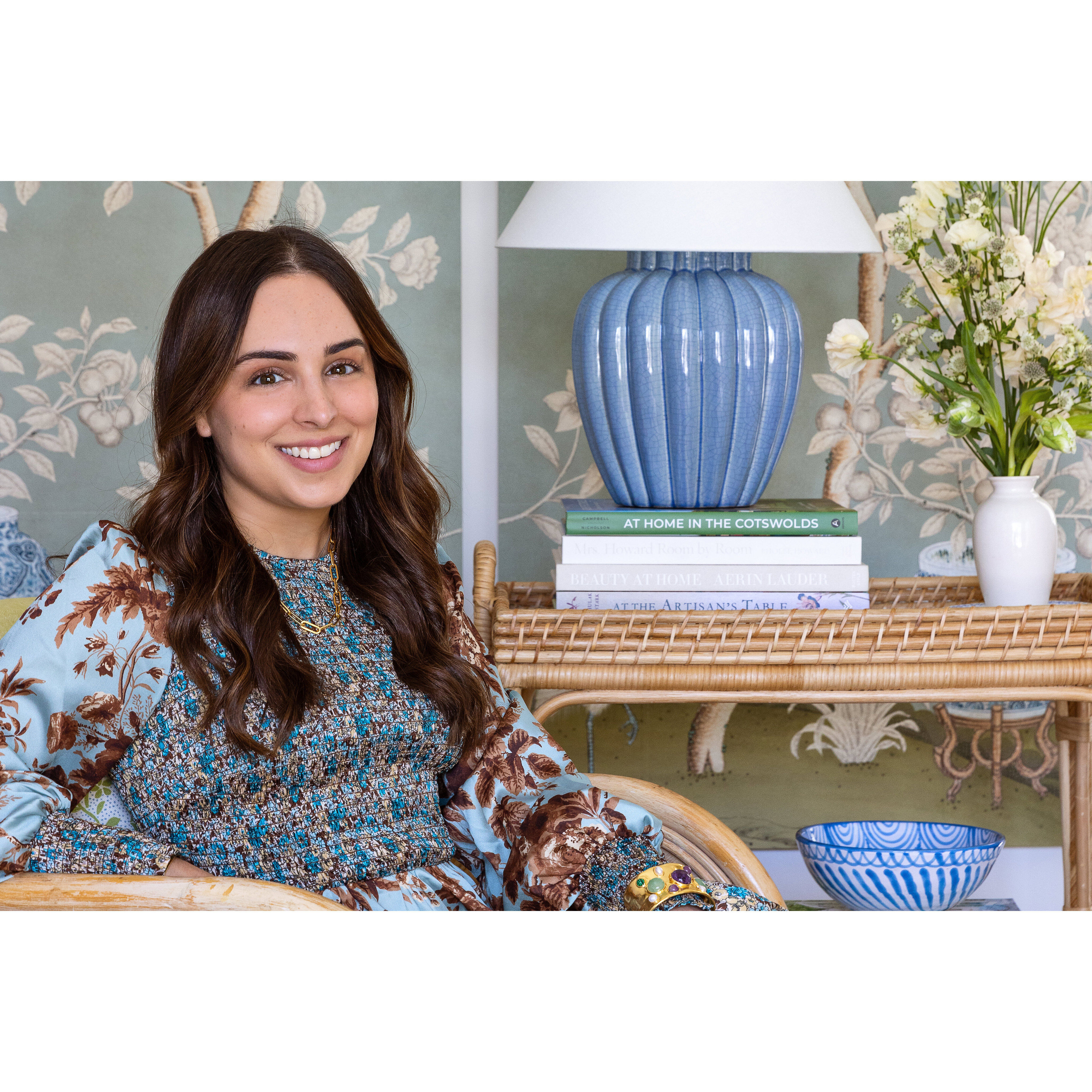 Clarendon 20 inch 60.00 watt Aged Brass and Blue Table Lamp Portable Light