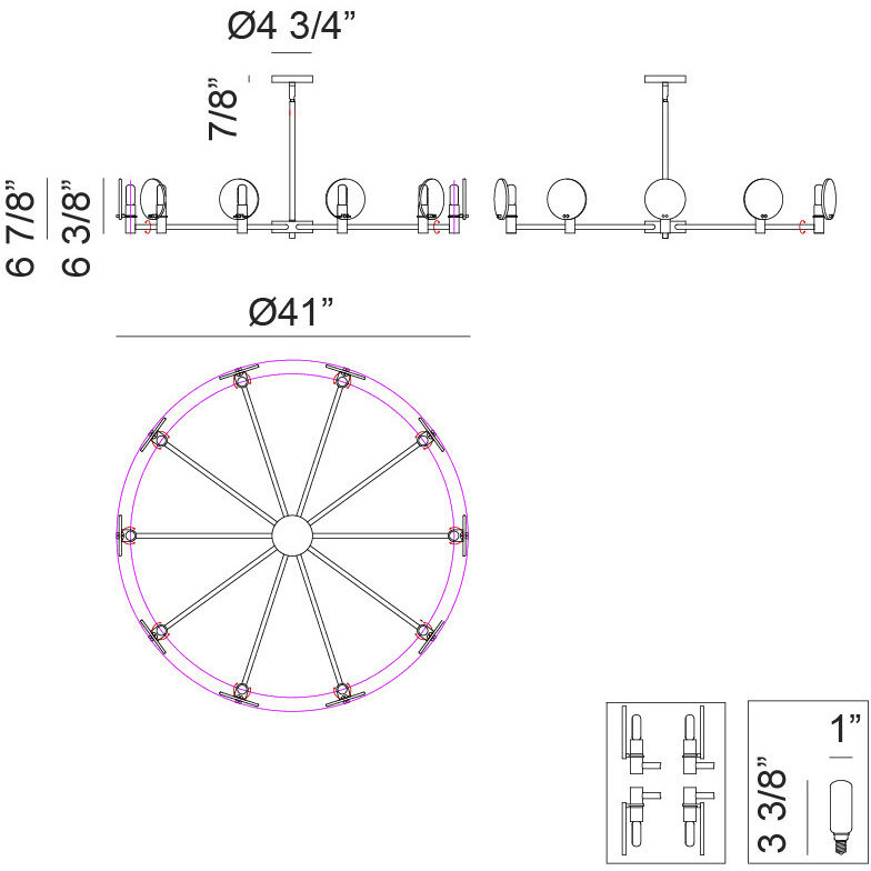 Cloudburst 10 Light Champagne Gold Pendant Ceiling Light