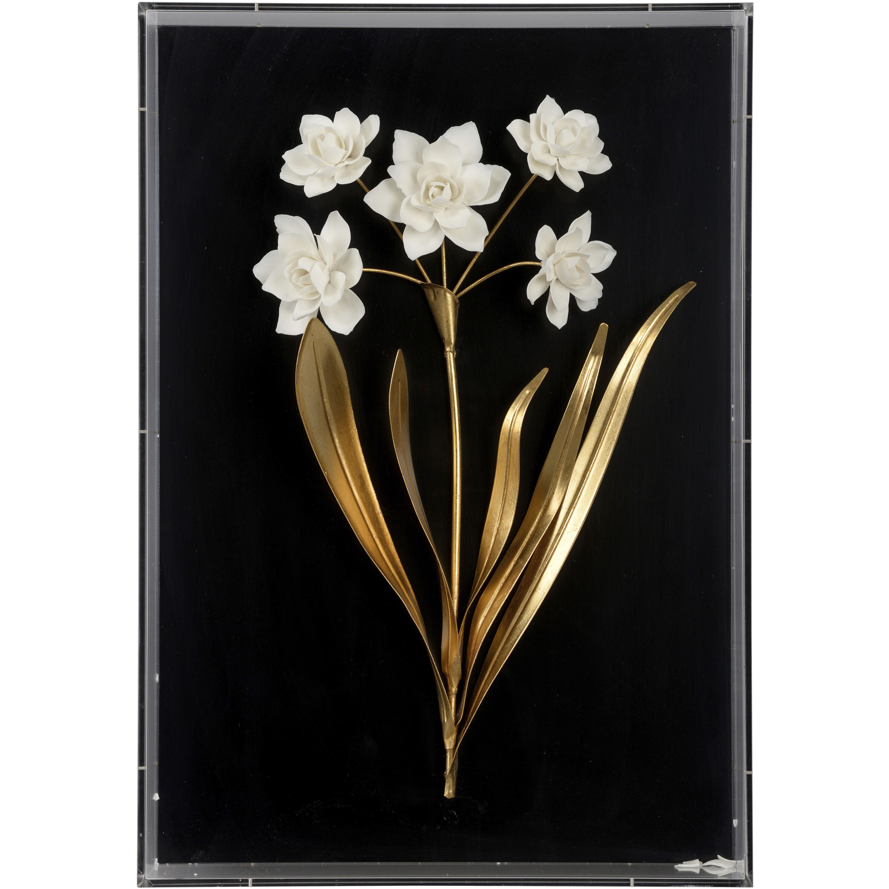 Porcelain Flower Black and White/Cream Wall Art