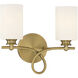 Woodbury 2 Light 14 inch Warm Brass Bathroom Vanity Light Wall Light