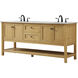 Metropolis 72 X 22 X 34 inch Natural Wood Vanity Sink Set