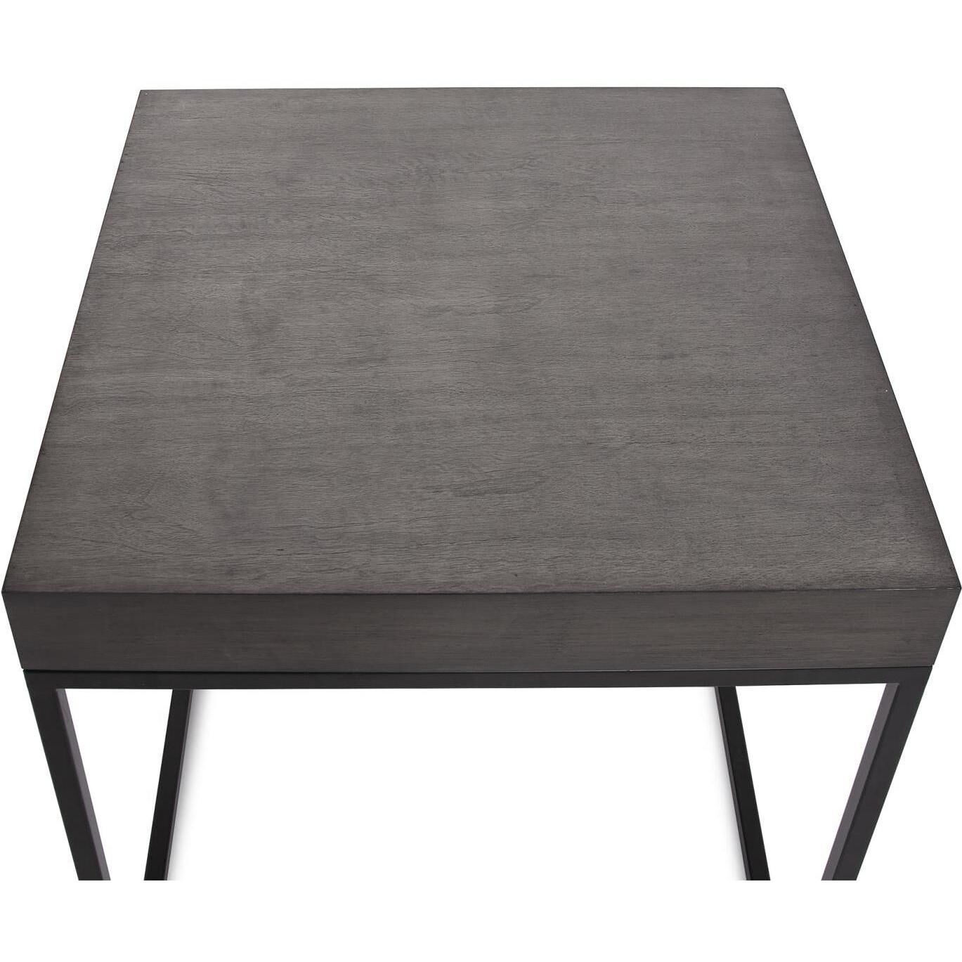 Kenton 24.5 X 24 inch Smoke Gray/Black Side Table