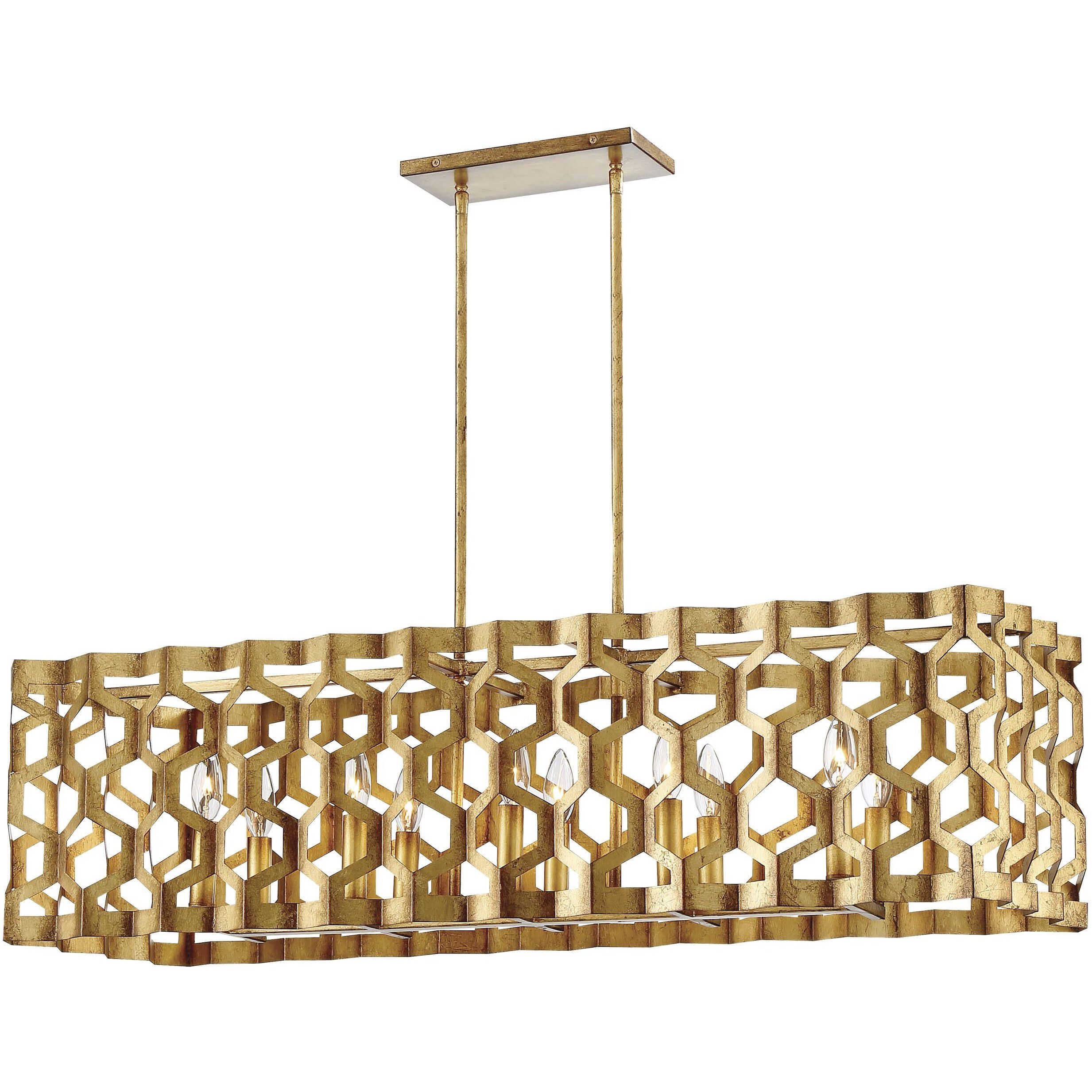 Coronade 10 Light 40.25 inch Pandora Gold Leaf Island Light Ceiling Light