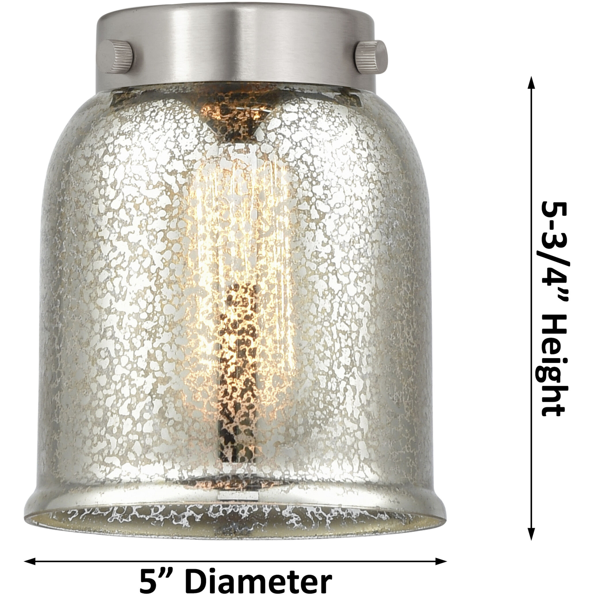 Ballston Urban Bell LED 48 inch White and Polished Chrome Island Light Ceiling Light in Silver Plated Mercury Glass