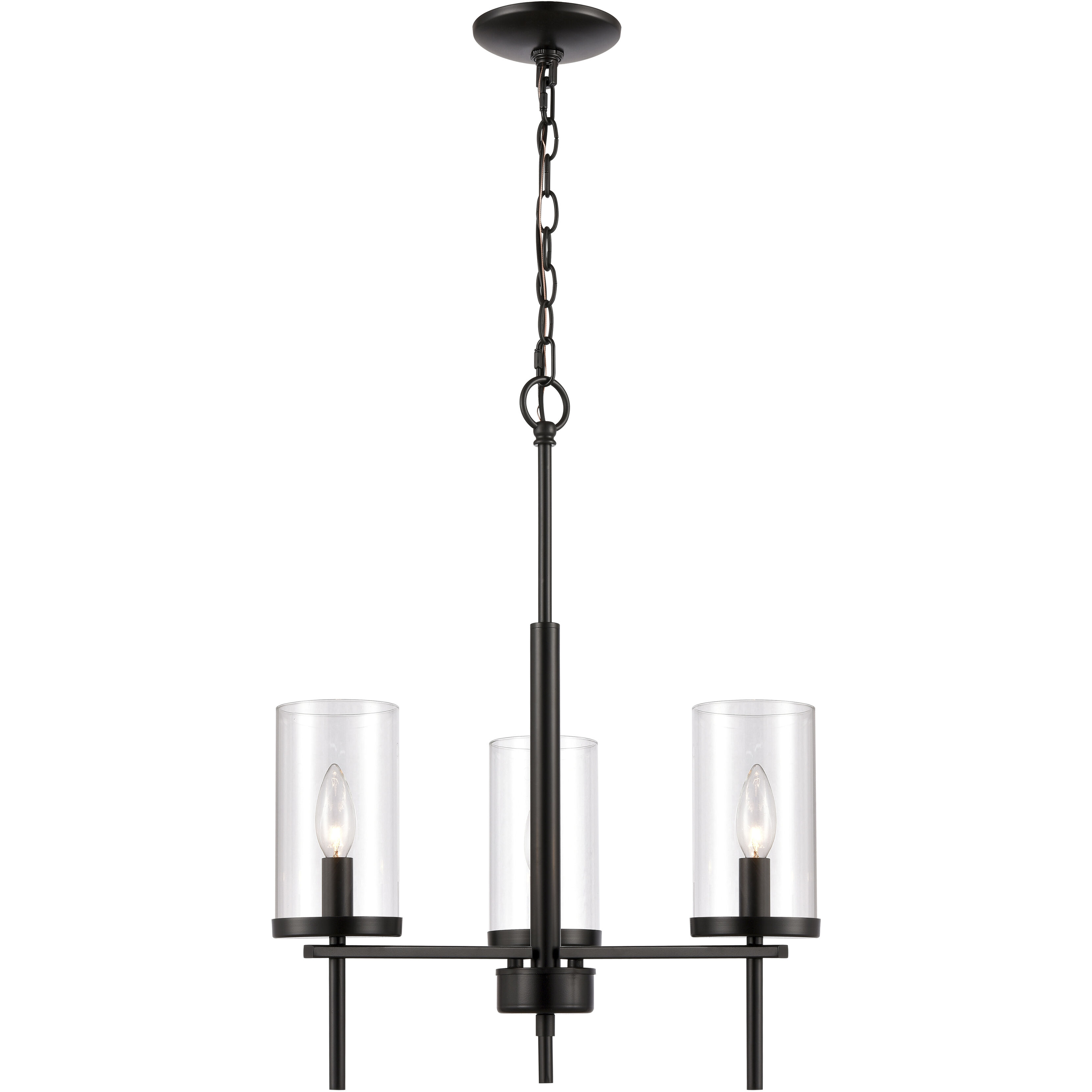 Oakland 3 Light 19 inch Black Chandelier Ceiling Light