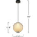 Celeste LED 11.8 inch Gunmetal Pendant Ceiling Light in White Ombre
