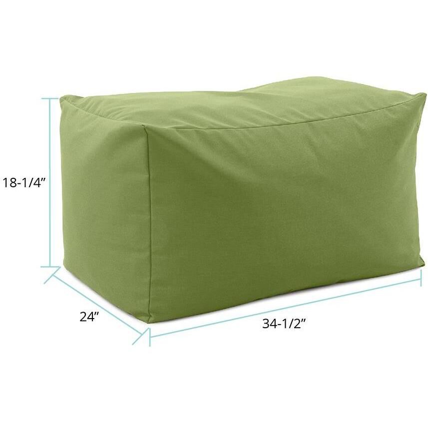 Seascape 18.25 inch Moss Outdoor Pouf Bench