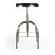 Clyde Leather 25" Adjustable Bar Stool in Black