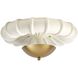 Camella 1 Light 18 inch Ivory and Antique Brass Flush Mount Ceiling Light, Small