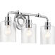 Gunnison 3 Light 24 inch Chrome Wall Mt Bath 3 Arm Wall Light
