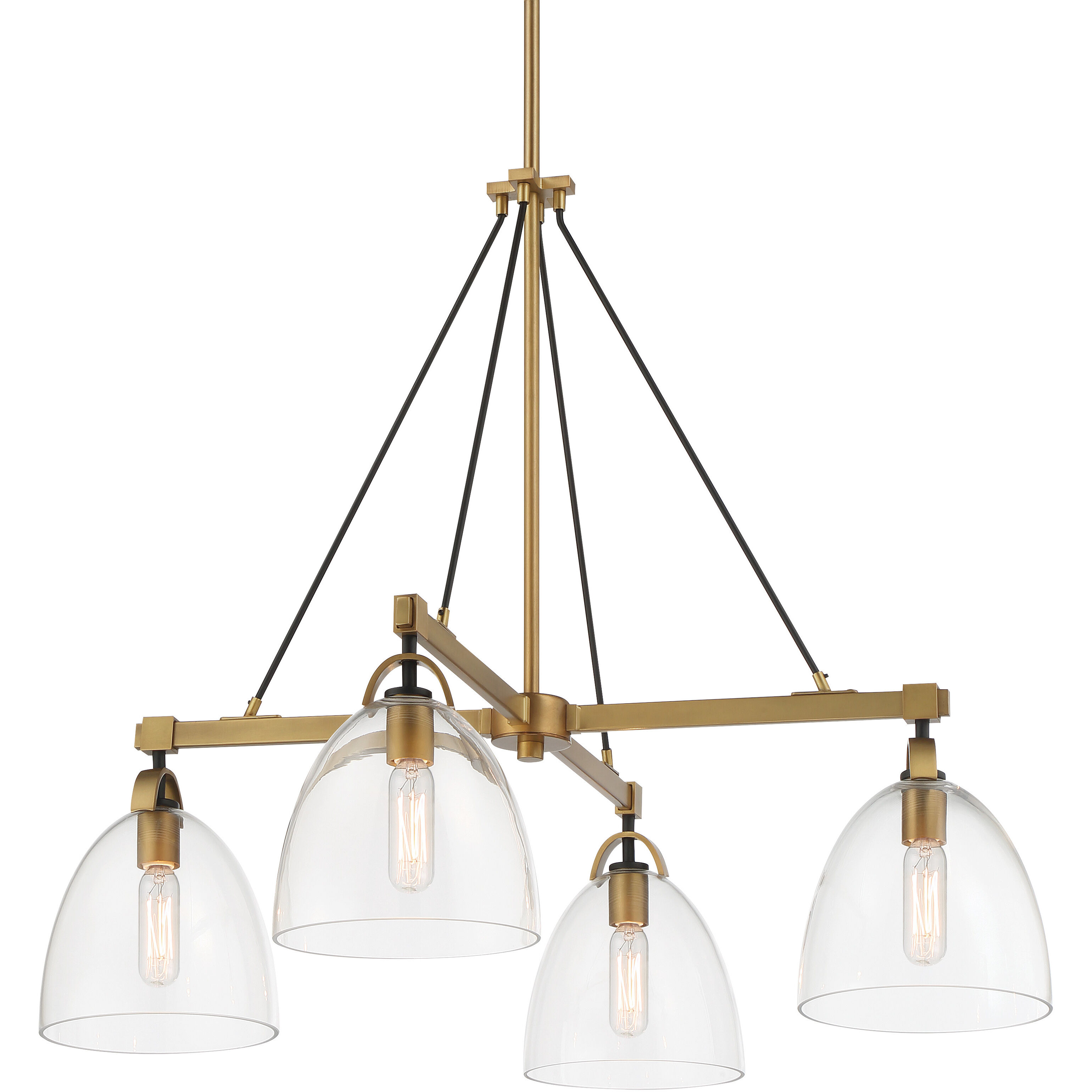 Sommersby 4 Light 30 inch Legacy Brass and Matte Coal Chandelier Ceiling Light