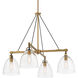 Sommersby 4 Light 30 inch Legacy Brass and Matte Coal Chandelier Ceiling Light