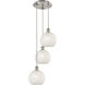 Ballston White Mouchette 3 Light 14.5 inch Brushed Satin Nickel Cord Hung Multi Pendant Ceiling Light
