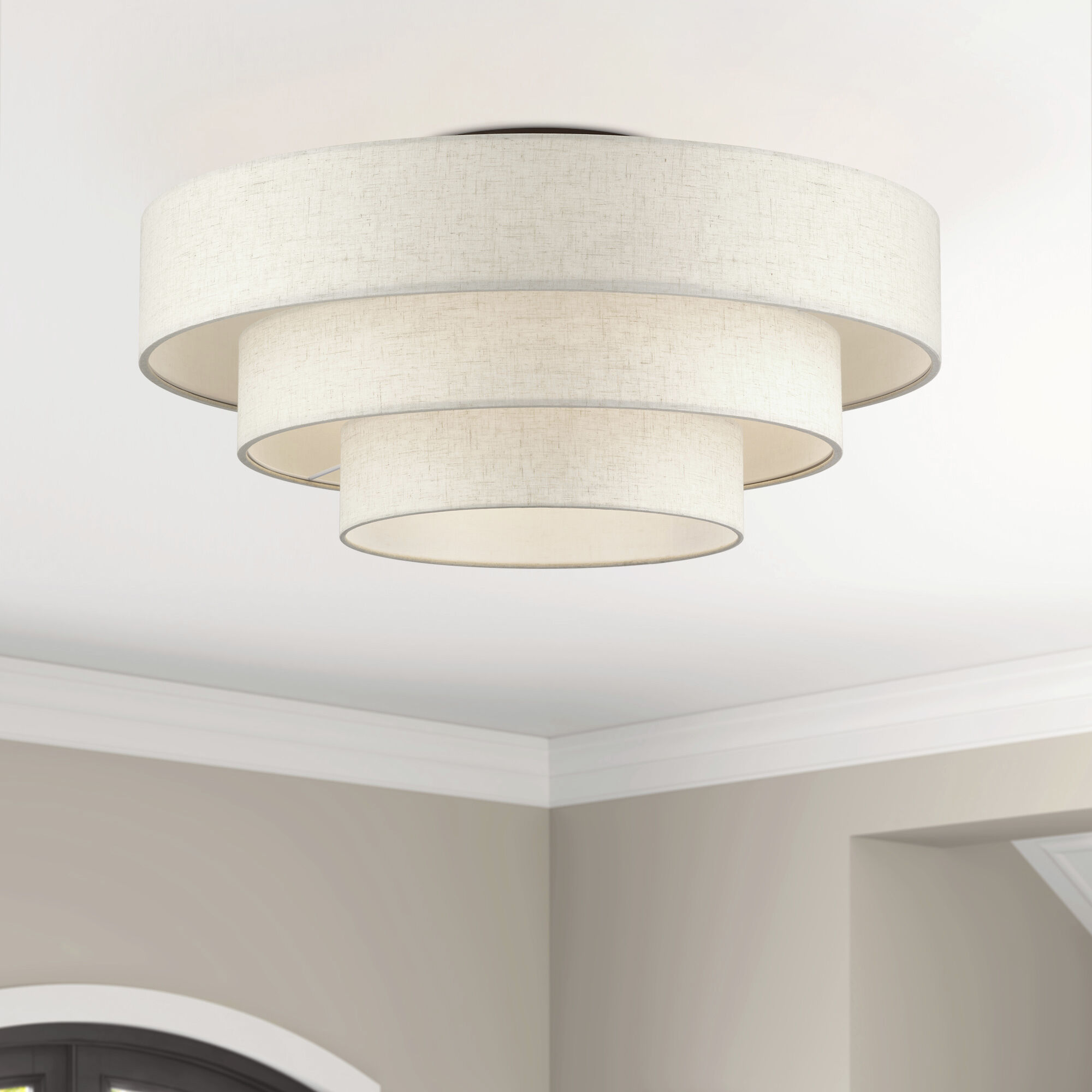 Manorwood 5 Light 28 inch English Bronze Semi Flush Mount Ceiling Light, Extra Large