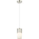 Downtown Urban Bolivar 1 Light 4.75 inch Satin Nickel Pendant Ceiling Light in White