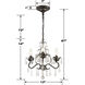 Paris Market 3 Light 13 inch English Bronze Mini Chandelier Ceiling Light in Clear Hand Cut