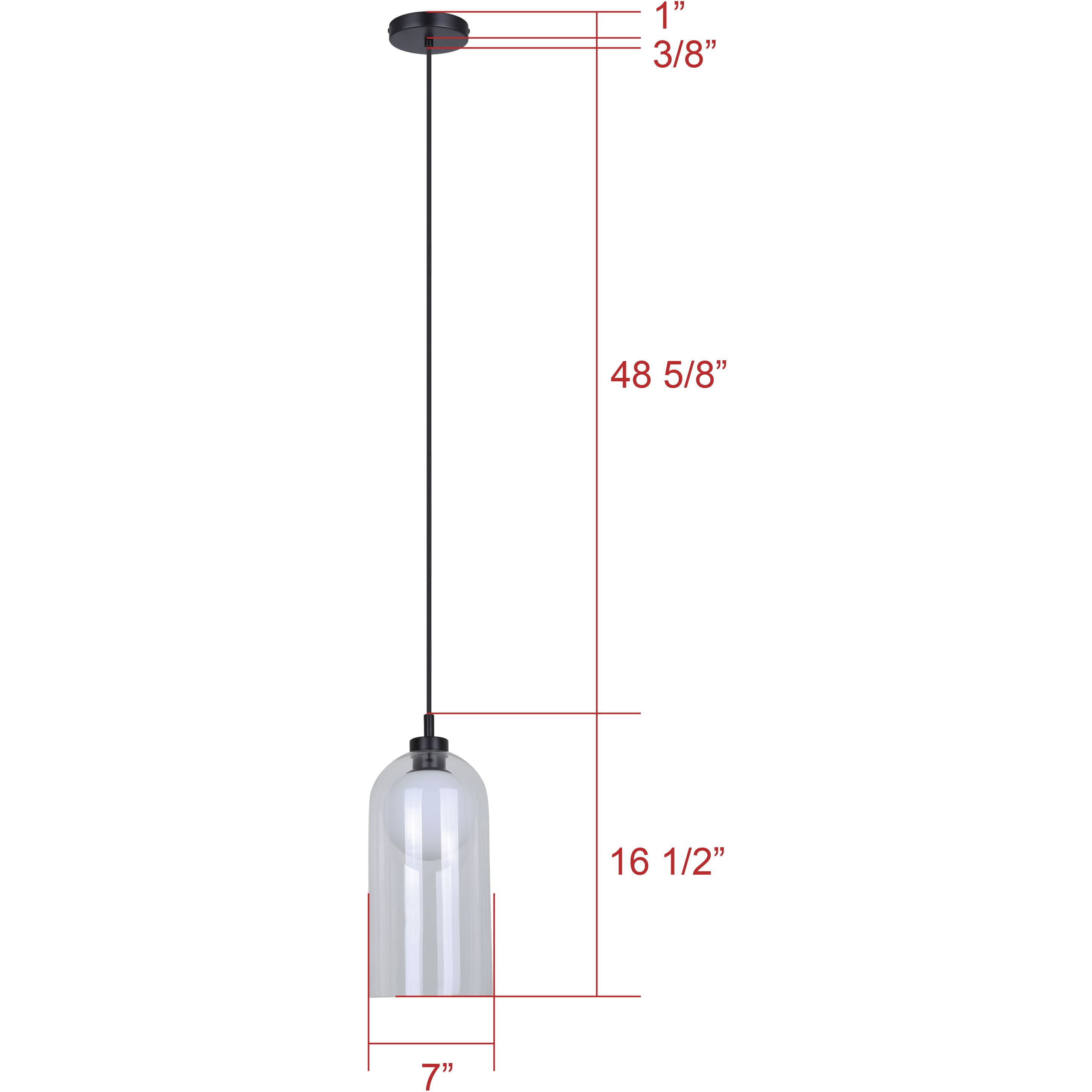 Pelia 1 Light 7 inch Black Pendant Ceiling Light