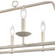 Joanie 6 Light 34 inch Antique White Linear Chandelier Ceiling Light