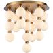 Mod 19 Light 20 inch Satin Brass Semi Flush Ceiling Light