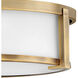 Lowell 3 Light 16 inch Brushed Bronze Indoor Flush Mount Ceiling Light in White