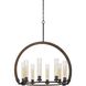 Sulmona 8 Light 25 inch Oak and Iron Chandelier Ceiling Light