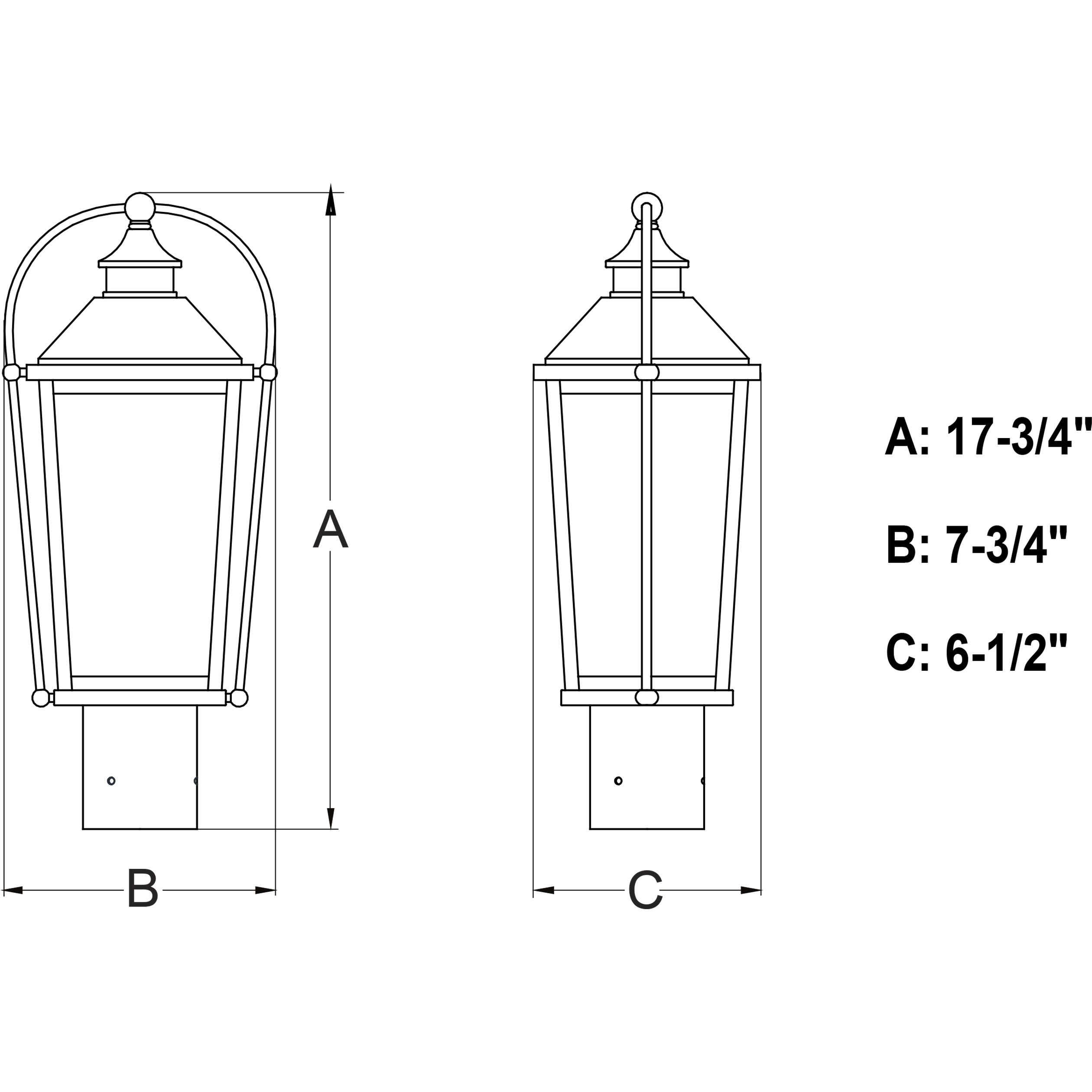 Lexington LED 17.75 inch Textured Black Outdoor Post