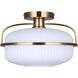 Eve 1 Light 12 inch Gold Semi-Flush Mount Ceiling Light