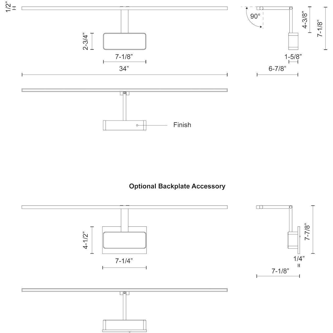 Vega Minor Picture 34.00 inch Picture Light