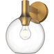 Alora Mood Castilla Wall/Vanity Light Wall Light in Aged Gold, Clear Glass