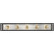 Kube 5 Light 39.5 inch Matte Black and Brushed Nickel Vanity Wall Light