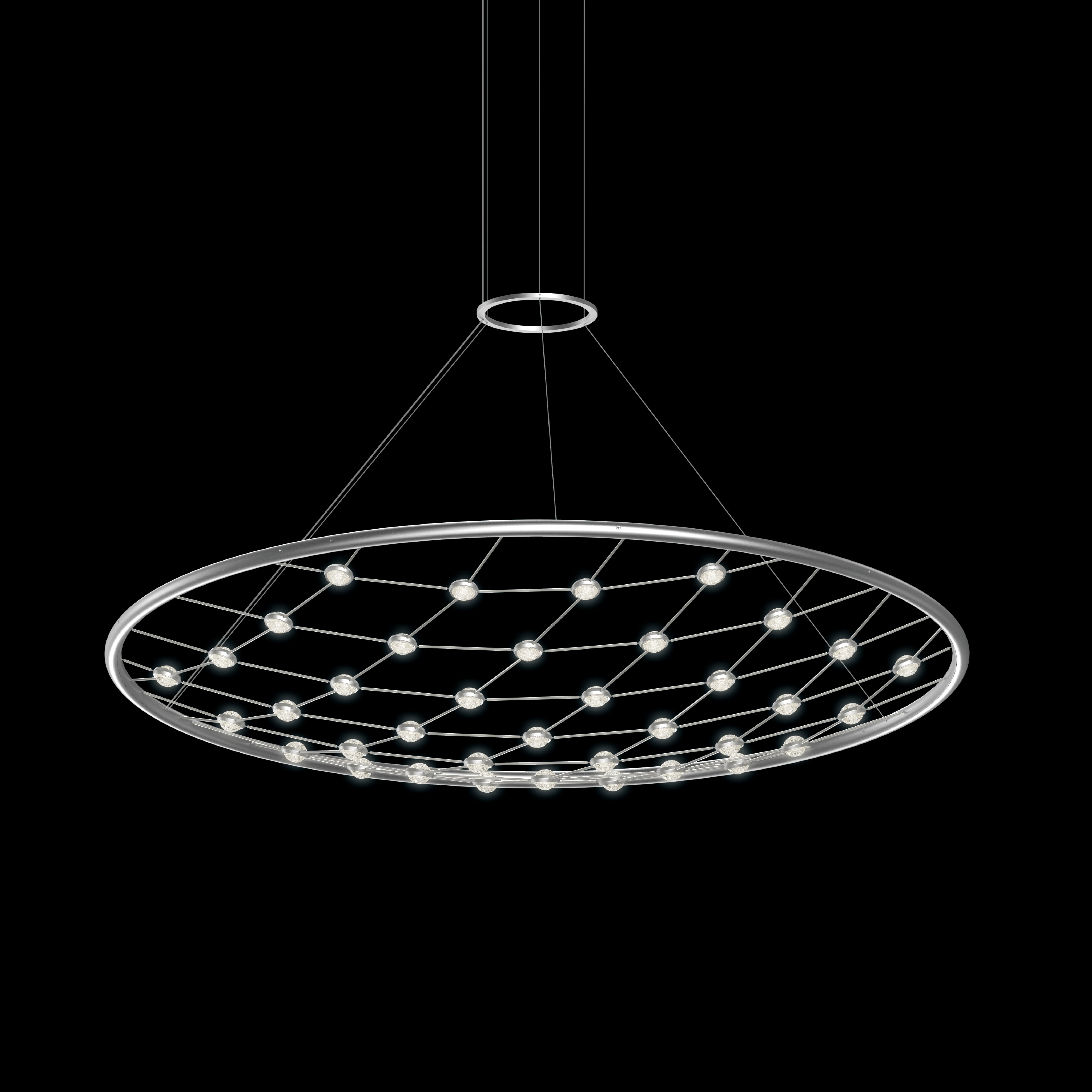Constellation Galaxy Matrix LED 49 inch Bright Satin Aluminum Pendant Ceiling Light
