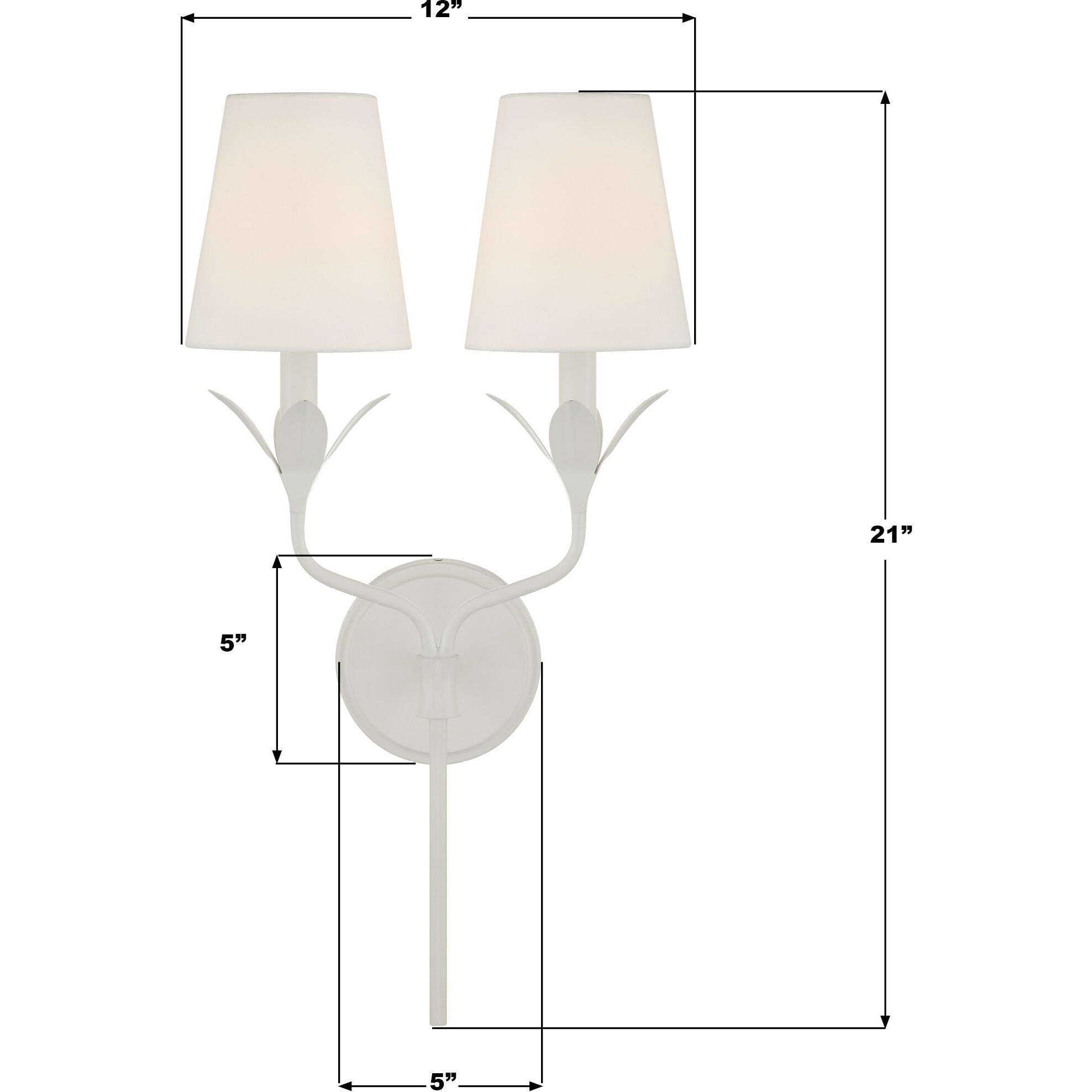Broche Sconce Wall Light in Matte White