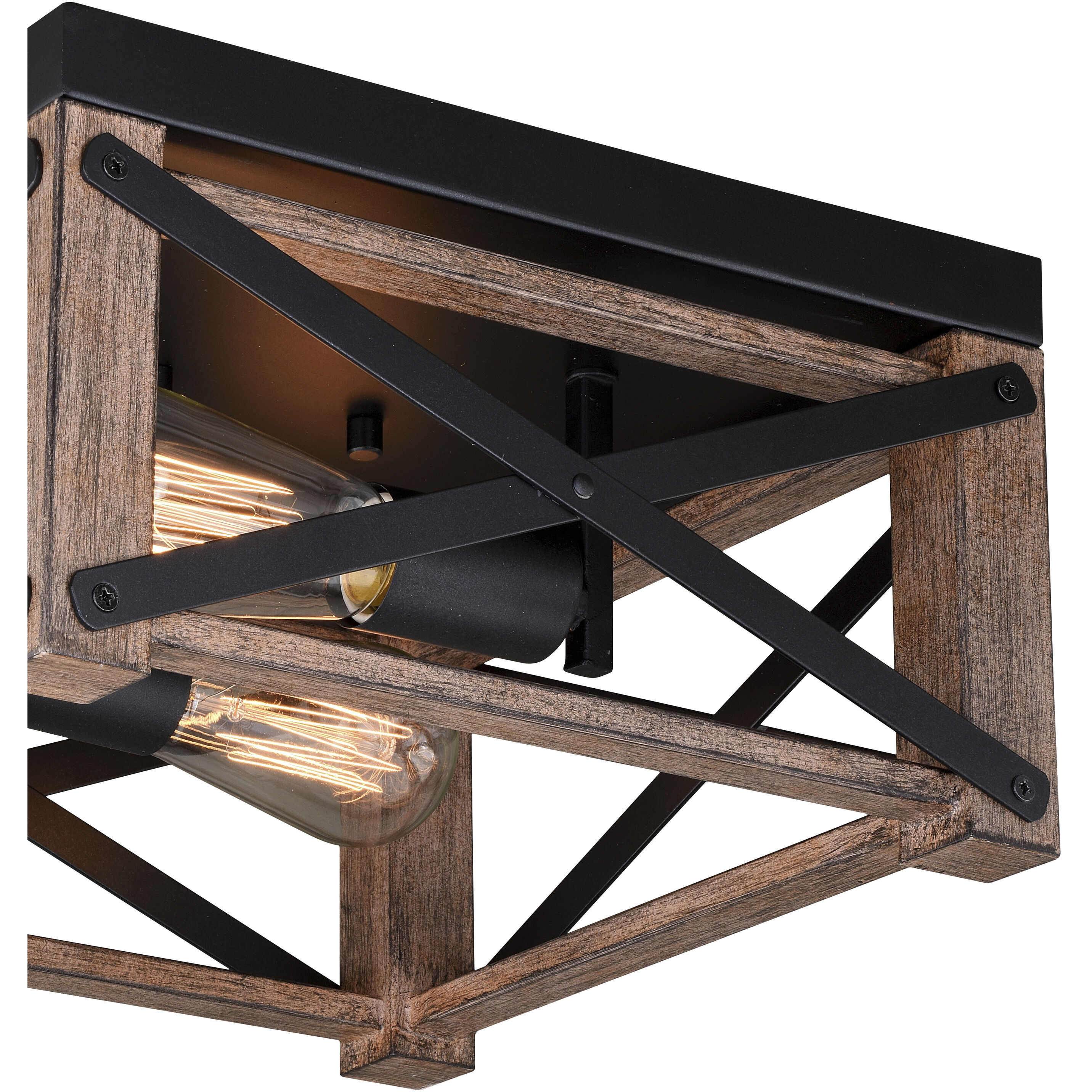 Colton LED 12 inch Rustic Oak and Noble Bronze Flush Mount Ceiling Light