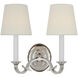 Thomas O'Brien Channing 2 Light 15 inch Polished Nickel Double Sconce Wall Light