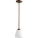 Barkley 1 Light 6 inch Oiled Bronze Mini Pendant Ceiling Light in Satin Opal