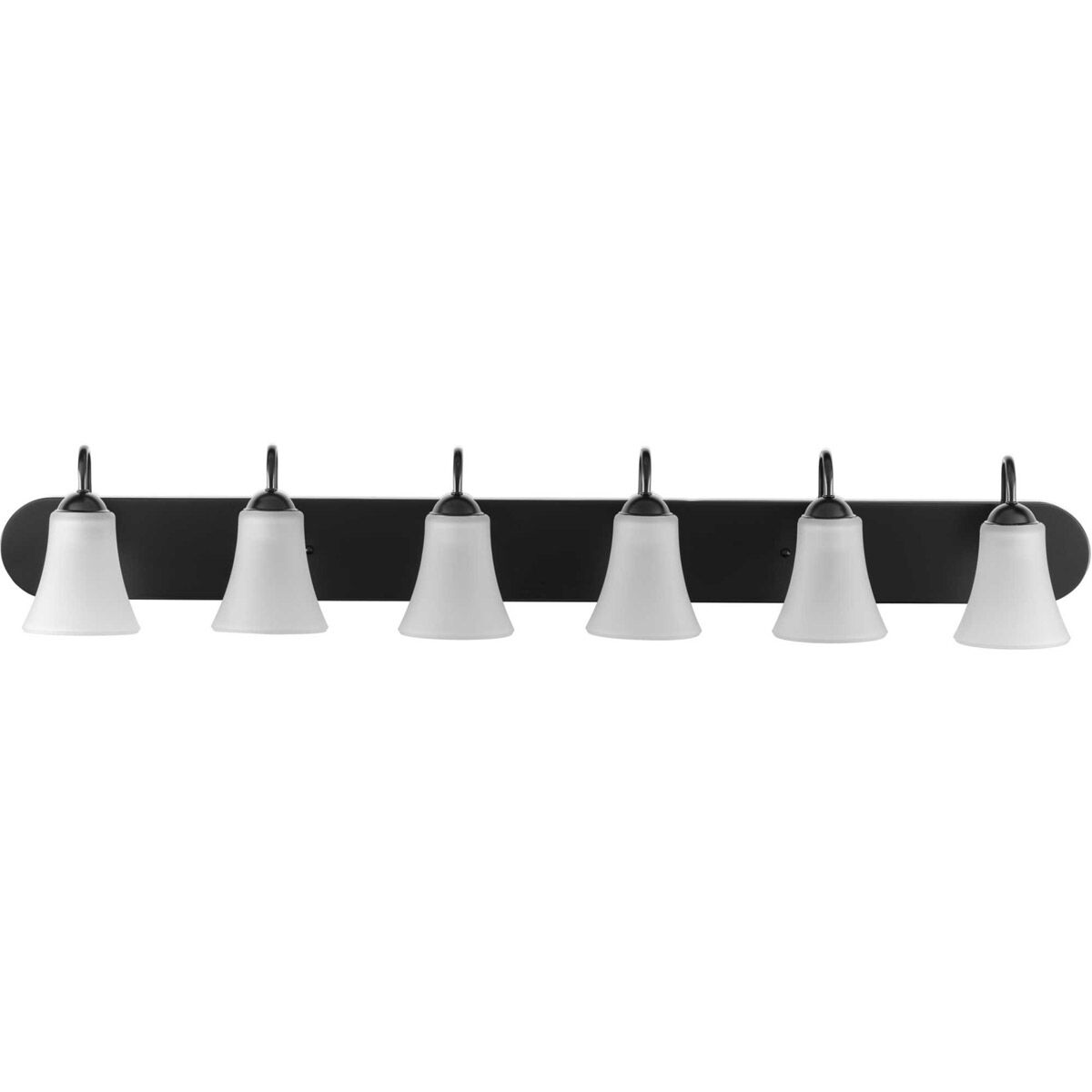 Classic 6 Light 48 inch Matte Black Bath Vanity Wall Light