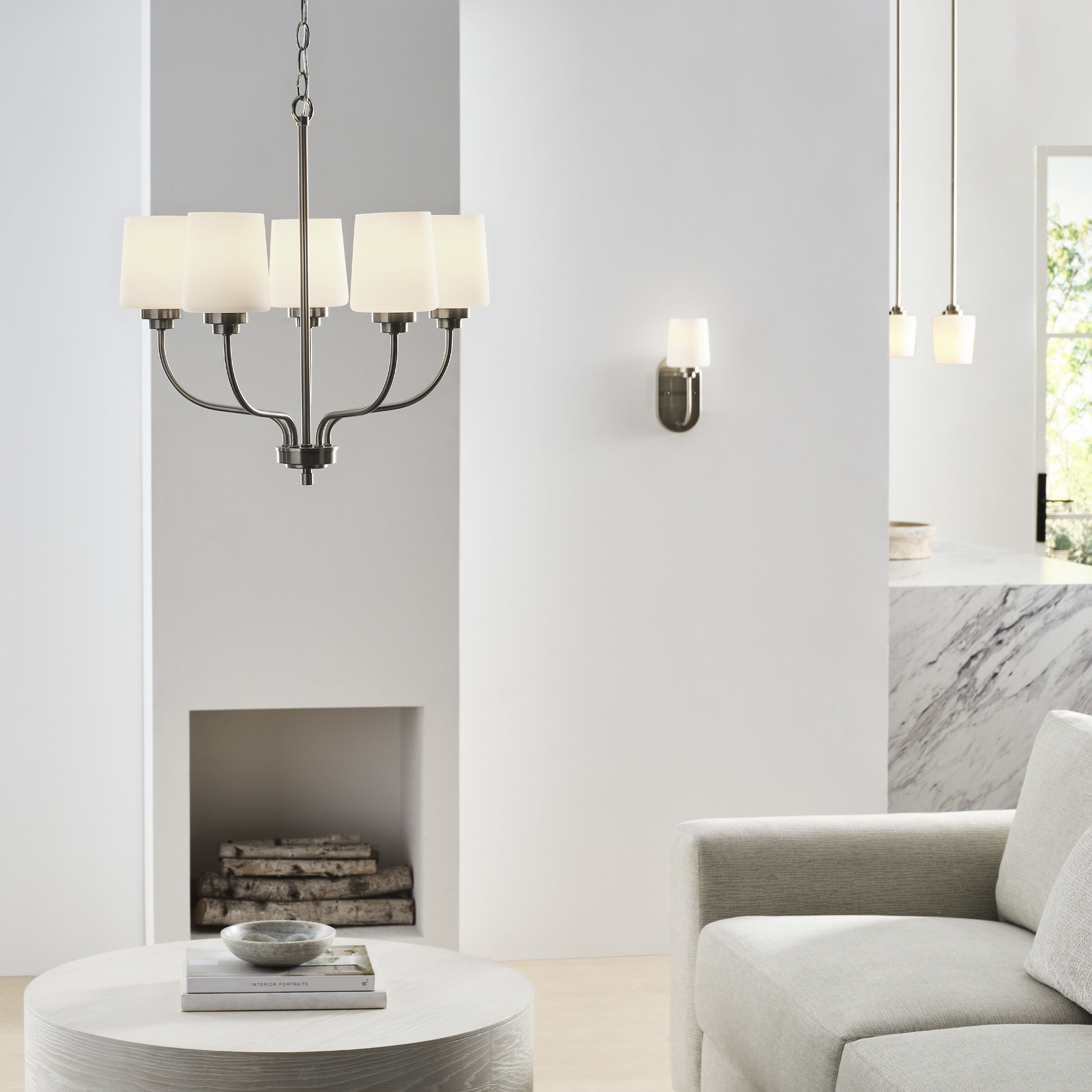 Windom 5 Light 20 inch Brushed Nickel Chandelier Ceiling Light